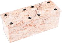 Jeu de dominos en marbre rose fait à la main pièces d'échecs du Mexique pour joueurs habiles boîte 6.5in H X 2.4in W X 2.7in D dés