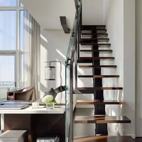 VIKO 2025 Escalier d'intérieur de haute qualité Design moderne Escaliers droits en acier et bois