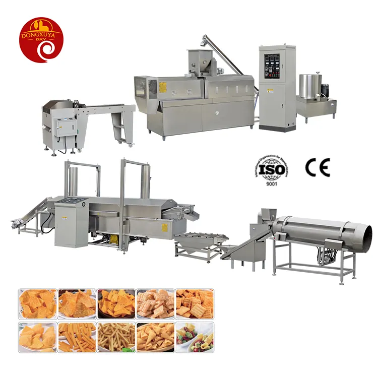 Extrusora de doble tornillo de alta calidad, máquina de procesamiento de alimentos para Pasta frita y aperitivos, Doritos, línea de producción de Chips crujientes