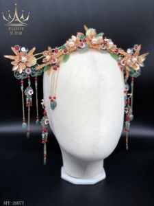 APE-2607T AFLODY Factory Wholesale <strong>Jewelry</strong> Traditional <strong>Chinese</strong> Tassel Hanfu Handmade Flower <strong>Set</strong> Wedding <strong>Bridal</strong> Headband - Product Image 5
