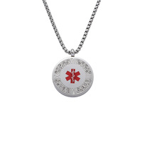 Collier pendentif serpentin médical pour homme avec chaîne ronde à chiffres romains en cristal