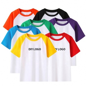 Camisetas de materiales de algodón suave de alta calidad para niños, camisetas de cuello redondo de colores a juego para niños con logotipo personalizado - Product Image 2