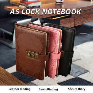 A5 Creative Trend Hand konto Student Notebook 100 Blatt Hardcover Leder Passwort Buch <span class=keywords><strong>Lock</strong></span> Tagebuch Cross-Border Station ery - Product Image 5