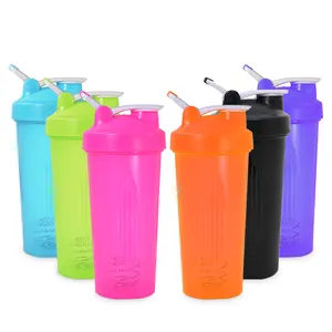 Logotipo personalizado 600ml Bpa Livre Grandes Esportes Fitness Plastic Shaker Cups Blender Gym Protein Shaker Bottle para Workout Presentes