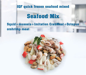 Mix di Prodotti Ittici Assortiti con Calamari, Cozze, Carne di Calamaro e Imitazione Carne di Granchio, Confezione da 1 libbra o 1 kg/sacchetto - Product Image 1