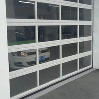 Porte de garage sectionnelle automatique en alliage d'aluminium avec verre dépoli, télécommande, porte résidentielle moderne