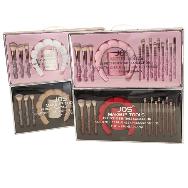 15Pcs Glitz and Glam Rhinestone Makeup Brushes Set Professional Style Wholesale Luxury Makeup Brushes with Gift Box