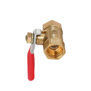 Robinet à bille en laiton sur mesure 1/4 1/8 3/8 1/2 mâle avec levier <span class=keywords><strong>rouge</strong></span>, raccord de tuyauterie pour eau/gaz - Product Image 4