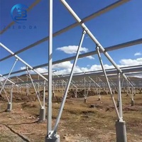 Support de montage au sol solaire en acier HDG pour panneaux photovoltaïques, structure au sol robuste anti-corrosion pour système de panneaux PV à usage domestique