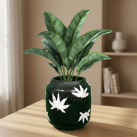 Pot Bunga Hitam Modern Bergaya untuk Rumah, Kantor, Meja, Dekorasi Tanaman Hias Ruang Tamu