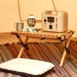 Wholesale Outdoor High Quality Solid Wood Egg Roll <b>Table</b> Wood <b>Table</b> Portable Camping <b>Folding</b> <b>Table</b> Set - Product Image 3