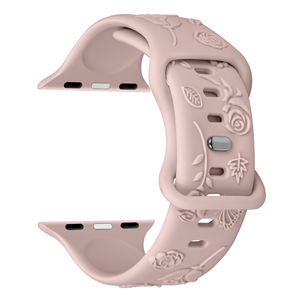 RYB Fancy <span class=keywords><strong>Bracelet</strong></span> de montre en silicone gravé fleur respectueux de la peau pour <span class=keywords><strong>Apple</strong></span> <span class=keywords><strong>Watch</strong></span> Series 8 7 SE Ultra 49mm 45mm 41mm - Product Image 3