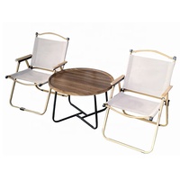 Prix d'usine Camping en plein air pliable en bois comme des chaises de table de pique-nique en tissu métallique imperméable