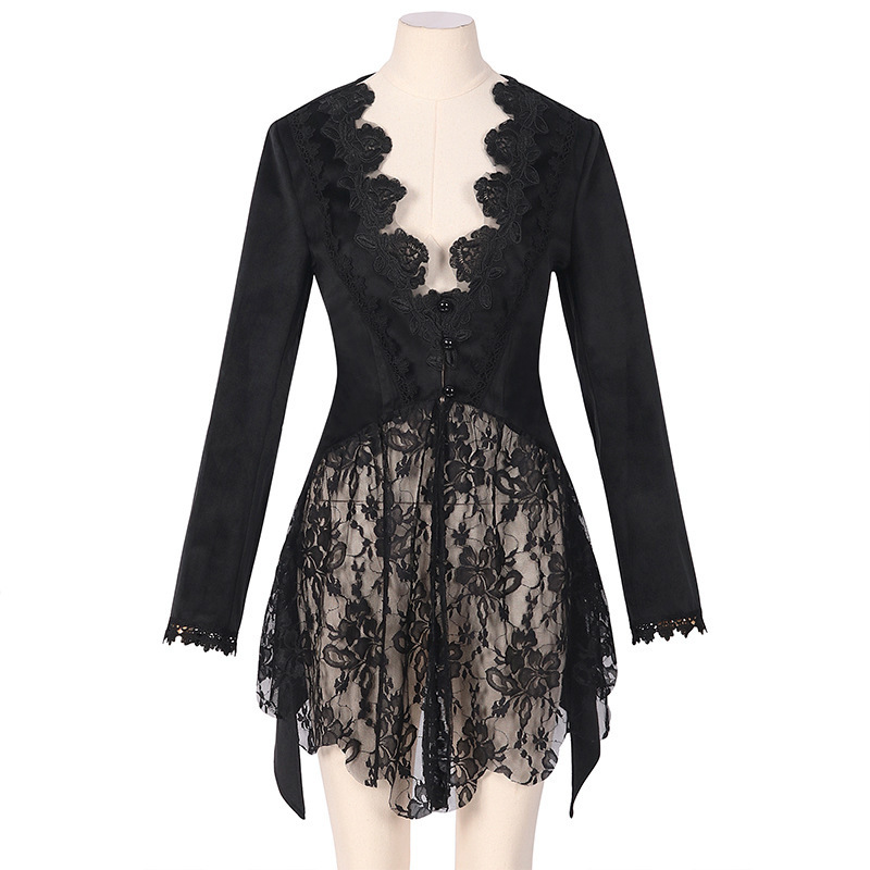 2312184 Manteau en dentelle noir