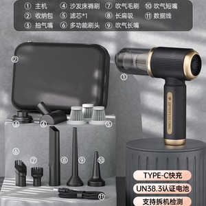 <b>Mini</b> Car <b>Vacuum</b> <b>Cleaner</b> Handheld Rechargeable High Suction Power With Multiple Nozzles For Home And Car Use - Product Image 4