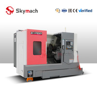 Torno CNC de Bancada Inclinada de Doble Husillo BR570DSY con Interfaz de Programación Simplificada y Mandril Hidráulico Manual