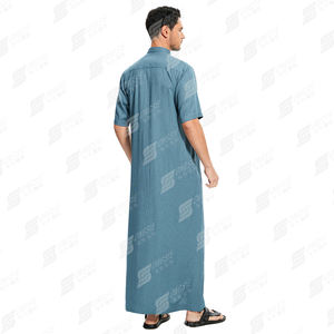 Ropa musulmana árabe modesta y transpirable Thobe para <span class=keywords><strong>hombre</strong></span> marroquí lista para usar con logotipo personalizado bordado ODM Supply - Product Image 4