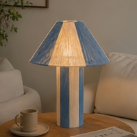 Lampe de table LED à lumière douce en corde de coton tressée à la main avec corps en fer, style Wabi-sabi, pour salon, chambre, bureau, maison d'hôtes