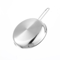 Personnalisation en gros : Casserole antiadhésive en acier inoxydable 316 et titane, à poignée unique, pour œufs, avec couvercle en verre, compatible gaz et induction
