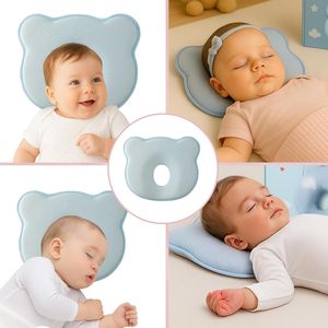 Juego de Ropa de Cama de <span class=keywords><strong>Algodón</strong></span> Transpirable y Seguro para Bebés, con Diseño de Osito, Almohadas de Espuma Viscoelástica para Recién Nacidos con Funda Extraíble - Product Image 5