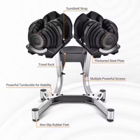 Haltères réglables anti-chute à verrouillage par torsion 24KG 52.5LB pour musculation automatique en salle de sport