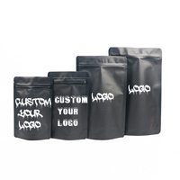 Pochette d'emballage en plastique noir à double fermeture à glissière Sacs Doypack imprimés personnalisés avec logo