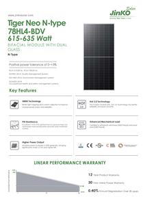 <b>Jinko</b> N-Type Solar Panel 78HL4-BDV Bifacial Double-glass 605w 610w 615w 620w 625w 630w <b>Jinko</b> Photovoltaic Solar <b>Modules</b> - Product Image 2
