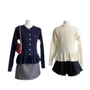 <span class=keywords><strong>Cardigan</strong></span> Casual primavera Slim Fit Twist da donna con orlo <span class=keywords><strong>in</strong></span> <span class=keywords><strong>pizzo</strong></span> e Logo frontale - Product Image 5