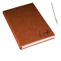 Libreta Personalizada de Cuero Sintético Negro con Logotipo Personalizado, Grabable con Láser, A5, Diario Portátil, Regalos Empresariales de Navidad, Serigrafía