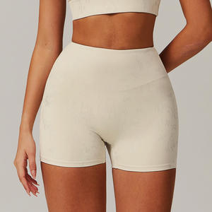 2025 haute Impact LULU mode femmes Shorts de sport à séchage rapide avec motifs d'estampage à chaud 4 couleurs Options femmes Yoga Shorts - Product Image 4