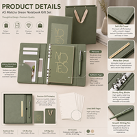 Carnet à anneaux personnalisé style A5, porte-documents en cuir avec porte-cartes, attache pour stylo, journal professionnel rechargeable