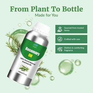Huile capillaire de romarin 100 % pure et naturelle en gros, petits flacons d'huile essentielle pour les soins capillaires cosmétiques - Product Image 2