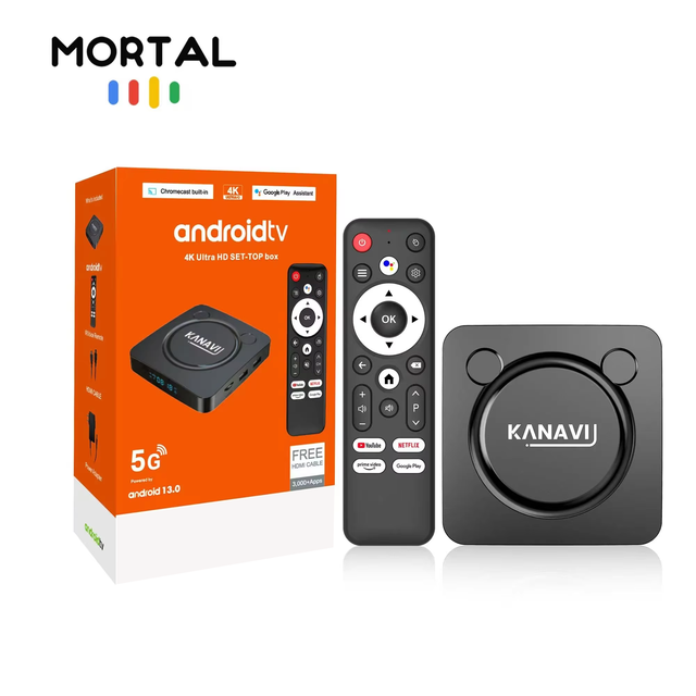 KANAVI S905W2 Android 13 Smart TV Box 4K HDR10 IPTV NF Ready Dual Band WiFi BT5.0 OTT Streaming Media Player