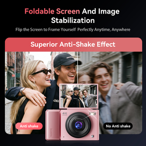 Nouvel appareil photo numérique compact 4K rose personnalisé avec zoom CCD 16x pour capture de sourires et vidéo, idéal pour la photographie instantanée - Product Image 2
