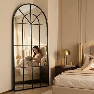 กระจกตั้งพื้นสไตล์วินเทจฝรั่งเศส ขนาด 190x80 ซม. กรอบโลหะ ติดผนังได้ ใช้ตกแต่งห้องนอน โรงแรม ของตกแต่งสไตล์เรโทร - Product Image 4