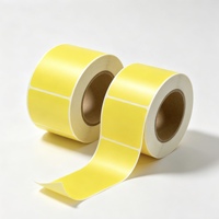 Rouleau d'étiquettes autocollantes vierges jaunes, couleur personnalisée, étiquettes thermiques pour le marquage des stocks d'entrepôt