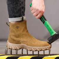 Chaussures de sécurité pour hommes en daim, à embout d'acier, anti-perforation, résistantes aux étincelles, à enfiler – Meilleures ventes