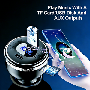 Transmisor para Auto, Cargador de Auto Bluetooth 5.0, FM, USB Tipo C, Carga Rápida, Reproductor de Audio MP3, Kit para Auto - Product Image 4