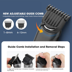 Resuxi YJ-102 con Base de Carga, Afeitadora de Lámina para Barba Resistente al Agua IPX6, Recortadora de Pelo para Hombre, Maquinilla de Afeitar Recargable 5 en 1, 0-12 mm - Product Image 5