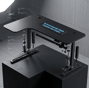 L-Shaped Electric Standing Desk Corner Sit Stand Workstation Large Gaming Desk with Dual Monitor Support Right Left Configurable - Product Image 4