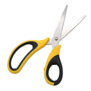 Stainless Steel 7.5-Inch Office Scissors Red Gray Handle Home Use Straight Head Paper Cutting - Product Image 2