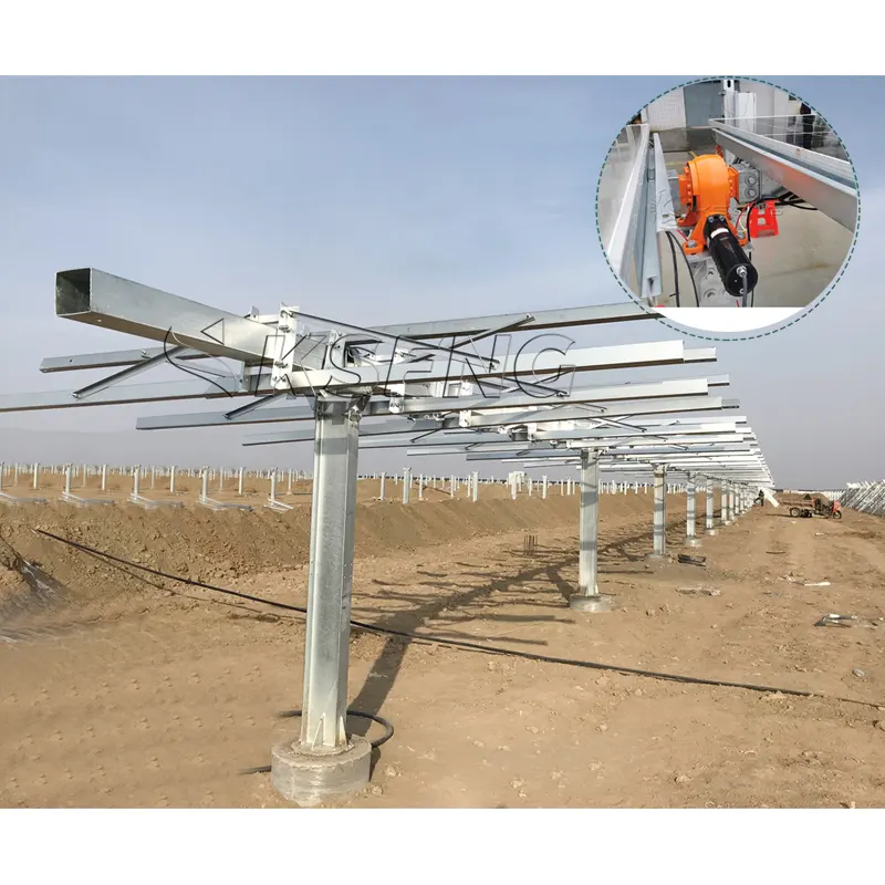 Energieeffizienz verbessert Kseng horizontaler Solartracker mit Einzelachse automatisches Solar-PV-Trackingsystem