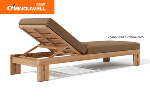 Tumbona de Jardín para Patio, Hotel o Piscina, Muebles de Exterior, Espuma de Alta Elasticidad de 45 D, Grado A, Madera de Teca Sudamericana - Product Image 6