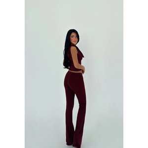 ชุดเซ็ตผู้หญิงสีแดงเชอร์รี่ แมนโลา คอลเลคชั่นเสื้อผ้าสตรีสุดหรู - Product Image 1