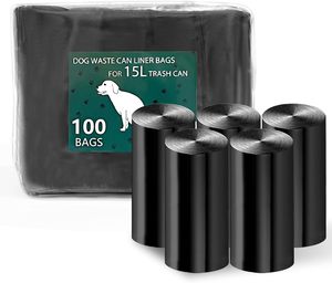 Black Unscented Dog Waste Bags, Disposable Poop Bag Rolls Fit Pet Waste Trash Can, Durable Liners for Daily Pet Cleaning - Product Image 1