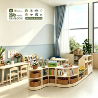 Hikeylove Ensemble Table et Chaises en Bois pour Salle de Classe Moderne Montessori, Interactif, pour École, Maternelle, Crèche, Garderie, Sécurité