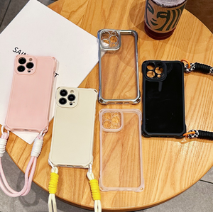 Nouvel arrivage de bracelet anti-chute étui en TPU pour <span class=keywords><strong>iphone</strong></span> 11 12 13 14 15 16 <span class=keywords><strong>pro</strong></span> max étui de téléphone portable avec chaîne - Product Image 6