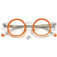 Nouveau polygonal rétro mode lunettes cadre Vintage unisexe lunettes acétate cadre plat optique lunettes