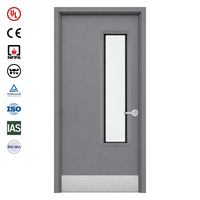 Porte coupe-feu en métal creux CAN / ULC S104, résistance au feu 1 heure, pour zones de compartimentation incendie avec panneau de vision ignifuge