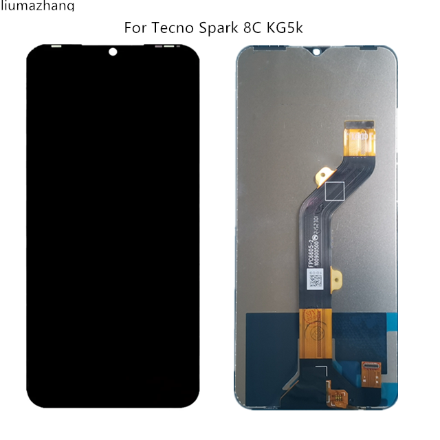 6.6" High Quality for Tecno Spark 8C LCD Display Spark8C KG5k KG5j KG5n Touch Mobile Phone Screen Digitizer Assembly Replacement